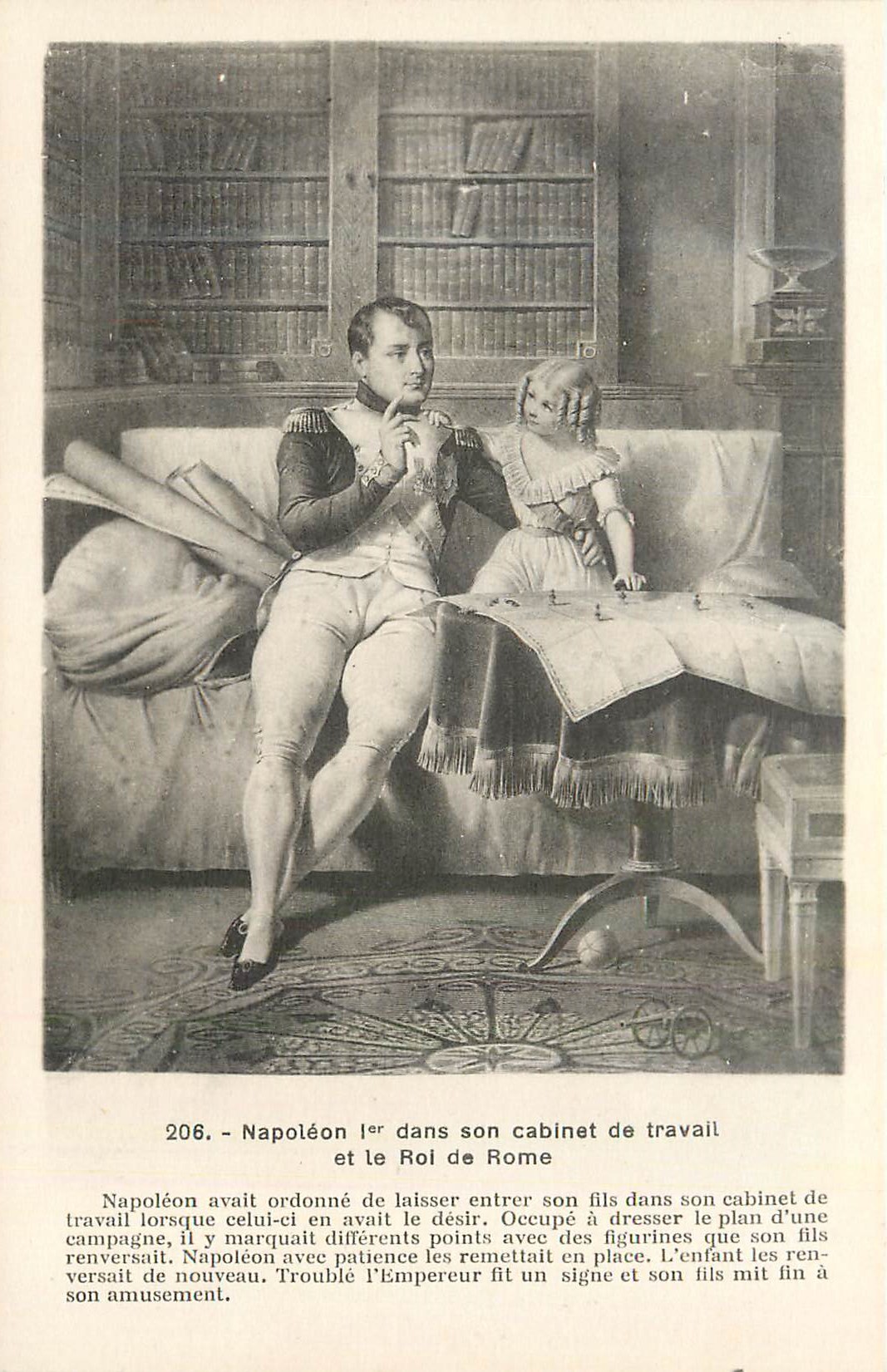CPA Napoleon 1er dans son Cabinet de Travail et le Roi de Rome Bibliotheque